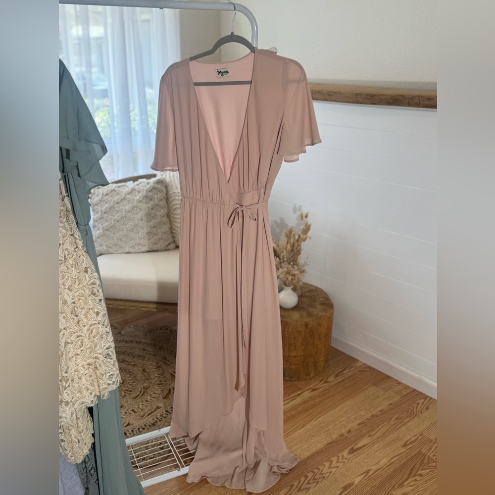Pink Dress. Show Me Your Mumu Sophia Wrap Maxi Dress Size L